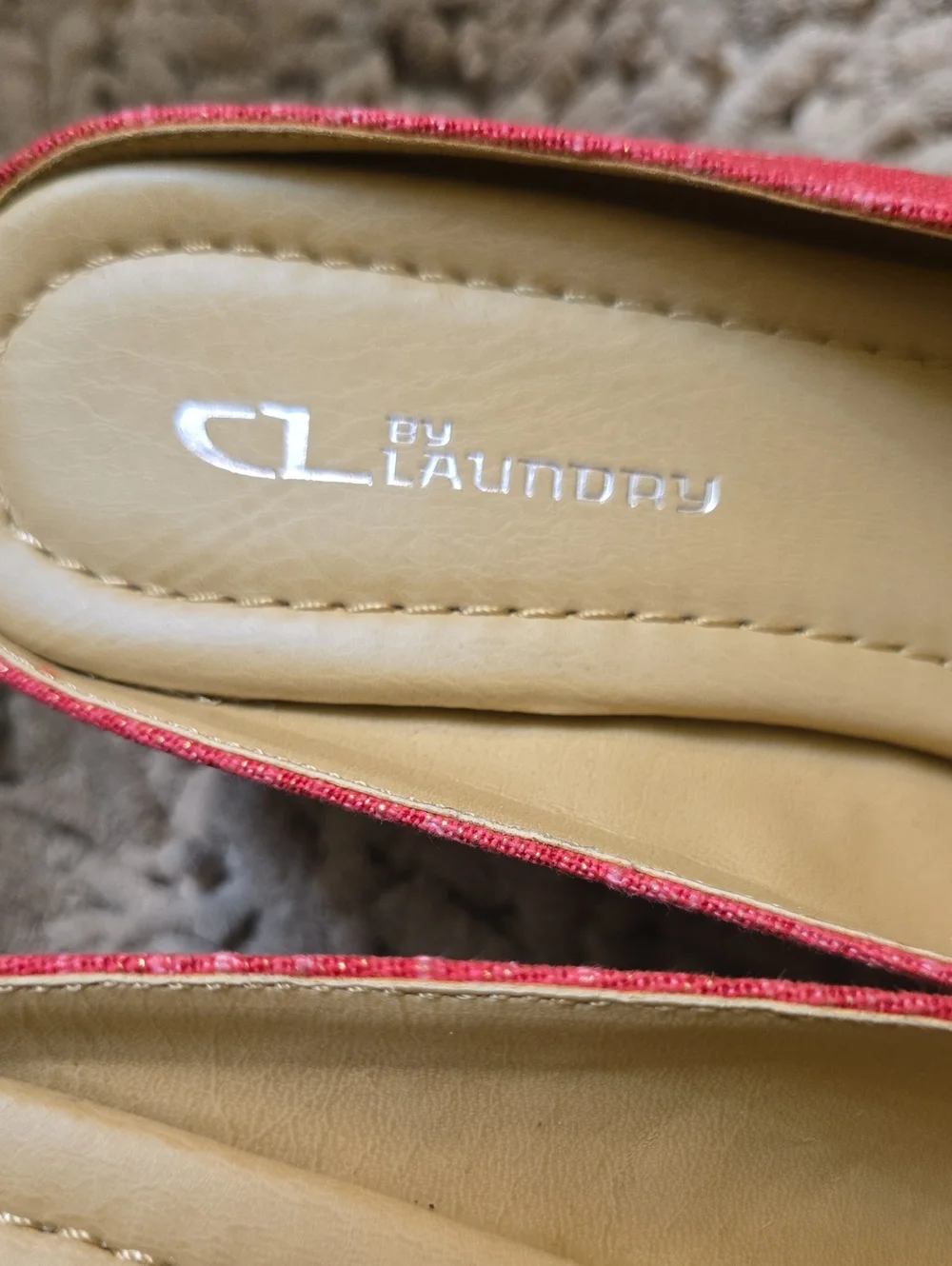 New CL Laundry Women's Size 10 Pink Gold Shimmer Linen Espardrille Braided Wedge